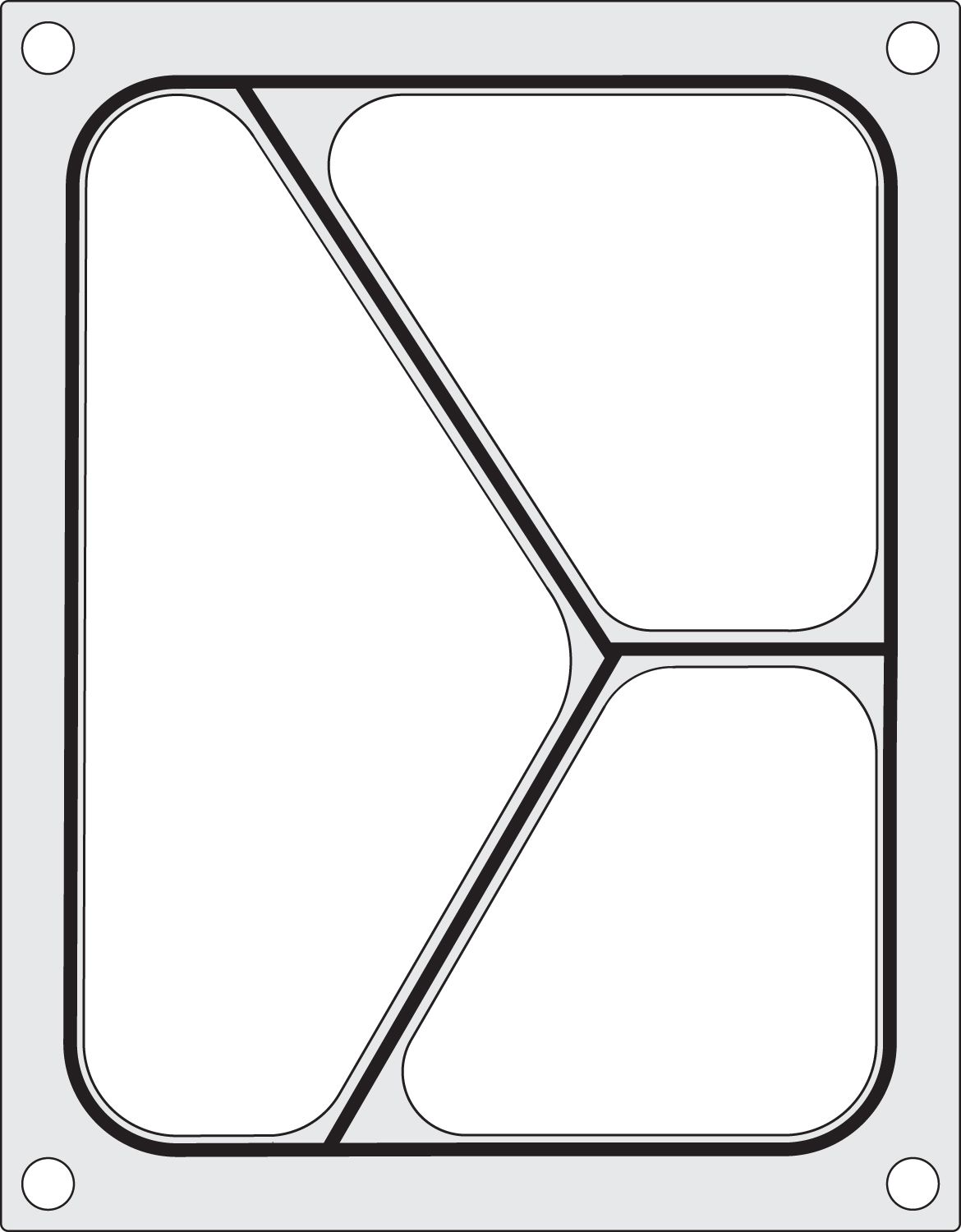 Tihendus maatriks, HENDI, kolmeosaline konteiner 227x178 mm