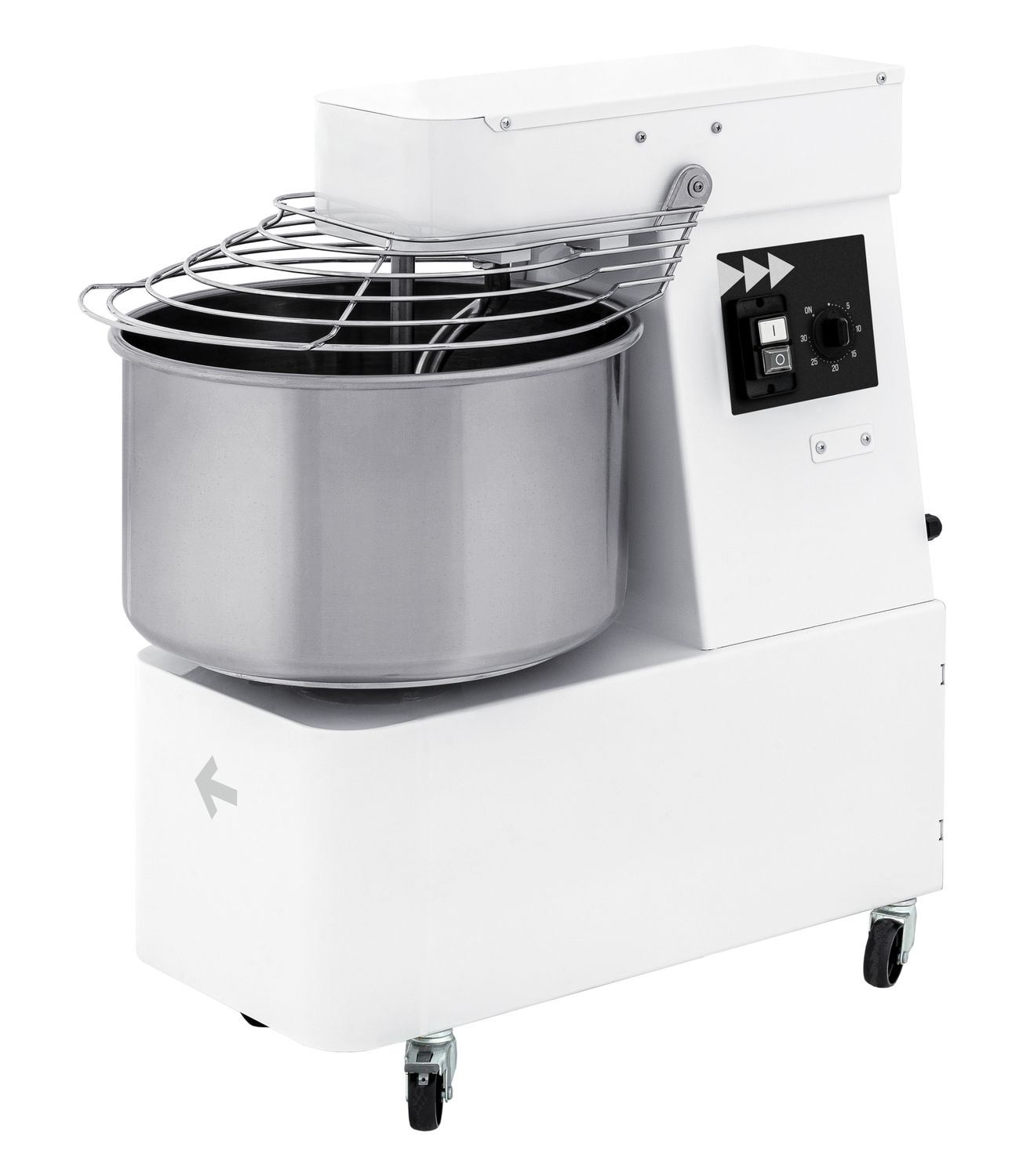 Spiraalmikser fikseeritud kausiga – 32 l, Prismafood, 88 kg/h, 32L, 400V/1100W, 435x750x(H)810mm