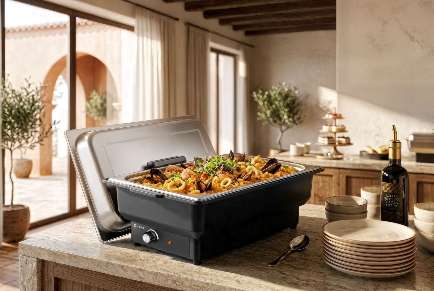 Chafing tassi elektriline Tellano, HENDI, Kitchen Line, GN 1/1, 9L, 230V/900W, 575x349x(H)278mm - Image 12