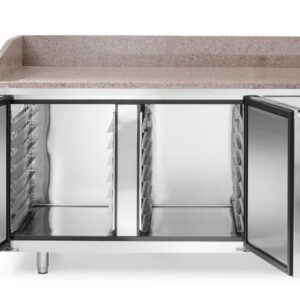 Pizzajahutuslaud graniidist tööpinna ja 2 uksega, Arktic, 250L, Graniit, 230V/250W, 800x1510x(H)1050mm