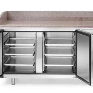 Pizzajahutuslaud graniidist tööpinna ja 2 uksega, Arktic, 250L, Graniit, 230V/250W, 800x1510x(H)1050mm