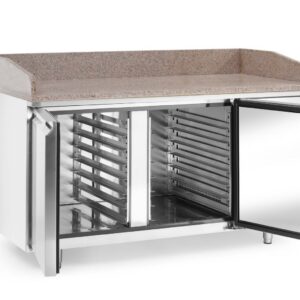 Pizzajahutuslaud graniidist tööpinna ja 2 uksega, Arktic, 250L, Graniit, 230V/250W, 800x1510x(H)1050mm