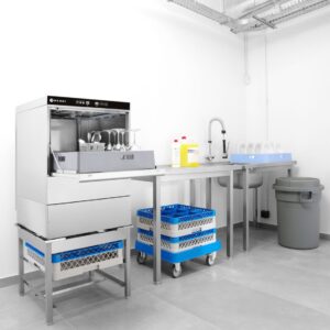 Nõudepesumasin 50x50 nõudele - elektrooniliselt juhitav, HENDI, Kitchen Line, 400V/6600W, 570x600x(H)830mm