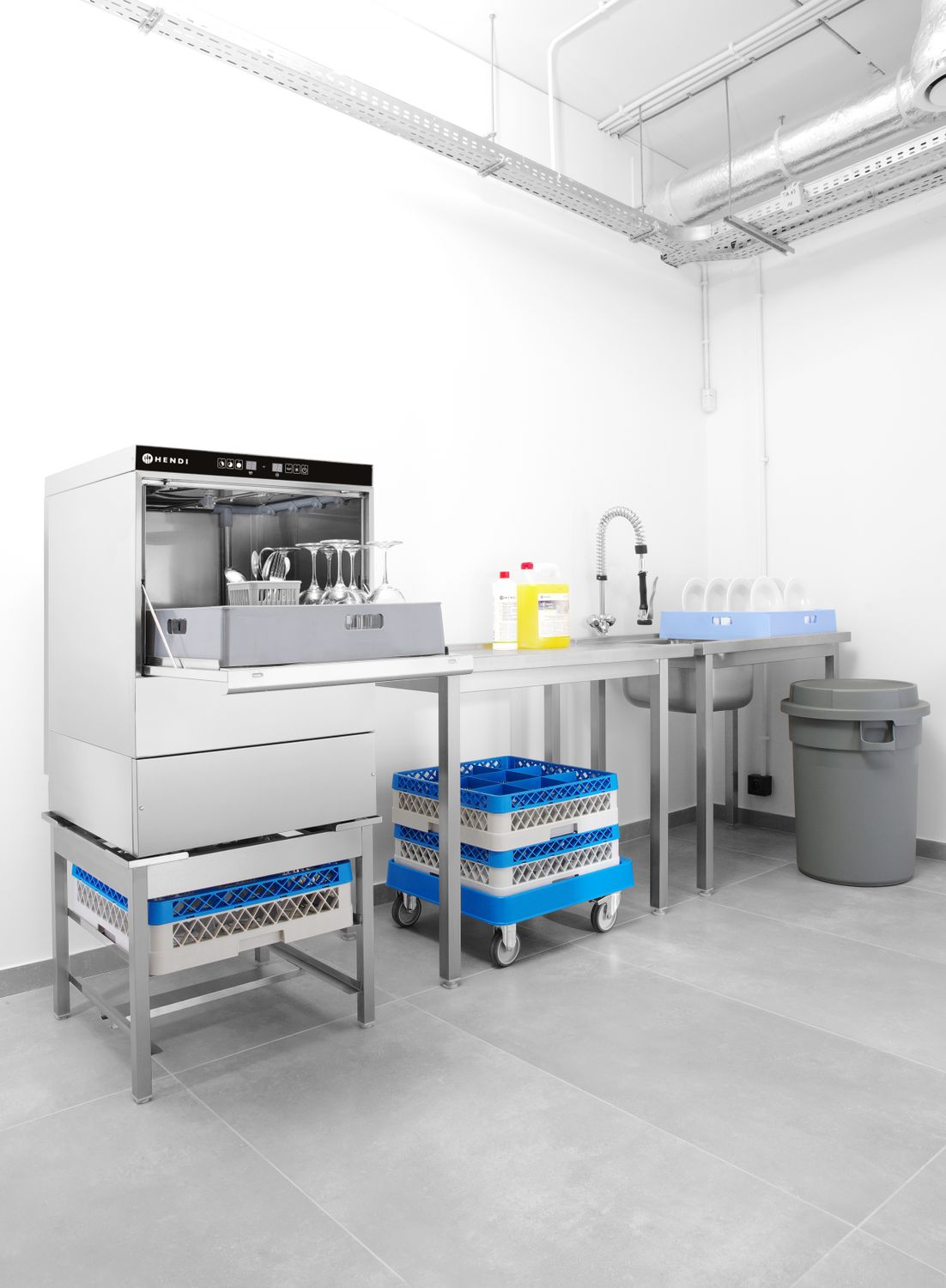 Nõudepesumasin 50x50 nõudele - elektrooniliselt juhitav, HENDI, Kitchen Line, 400V/6600W, 570x600x(H)830mm - Image 5