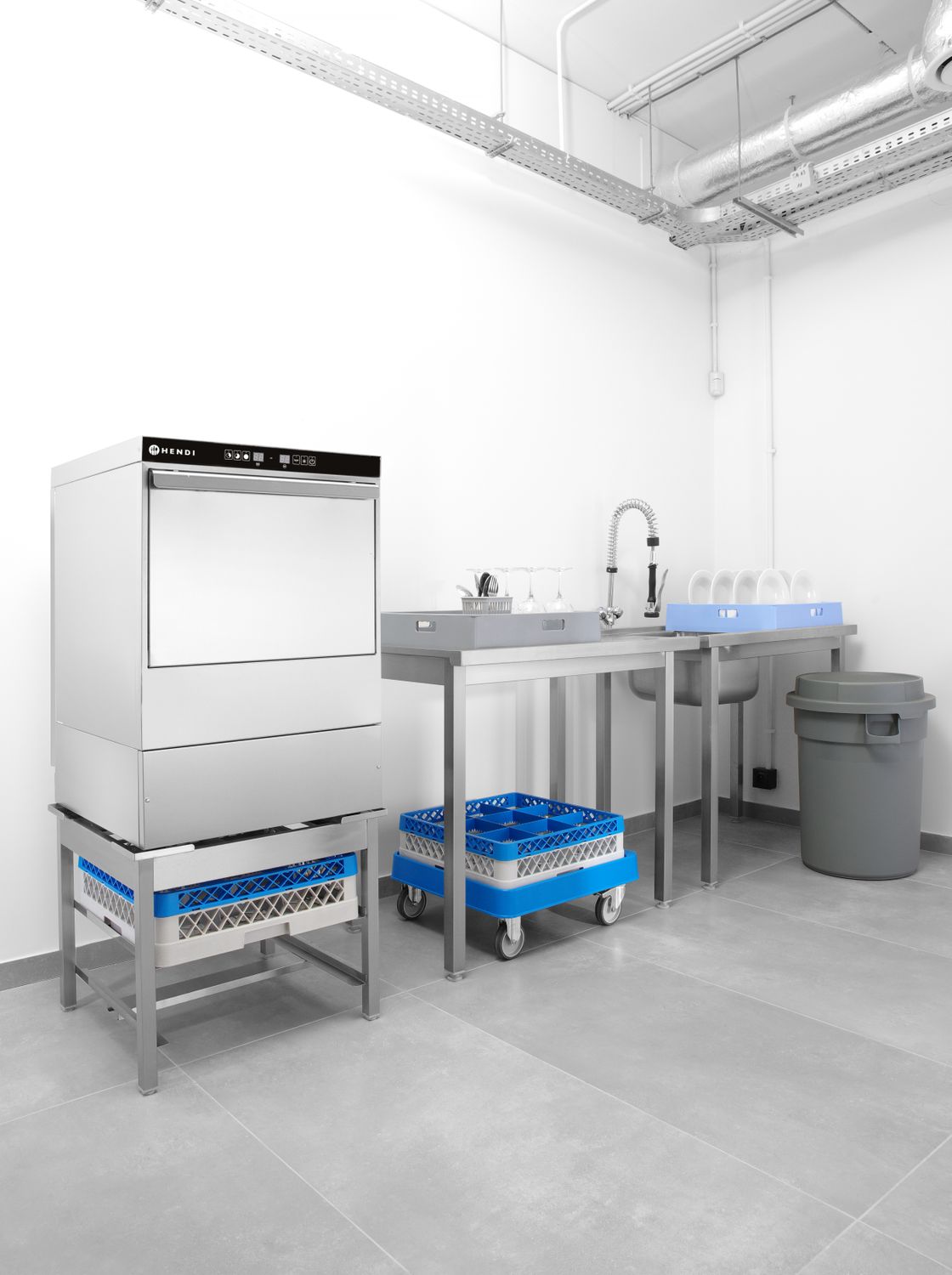 Nõudepesumasin 50x50 nõudele - elektrooniliselt juhitav, HENDI, Kitchen Line, 400V/6600W, 570x600x(H)830mm - Image 6