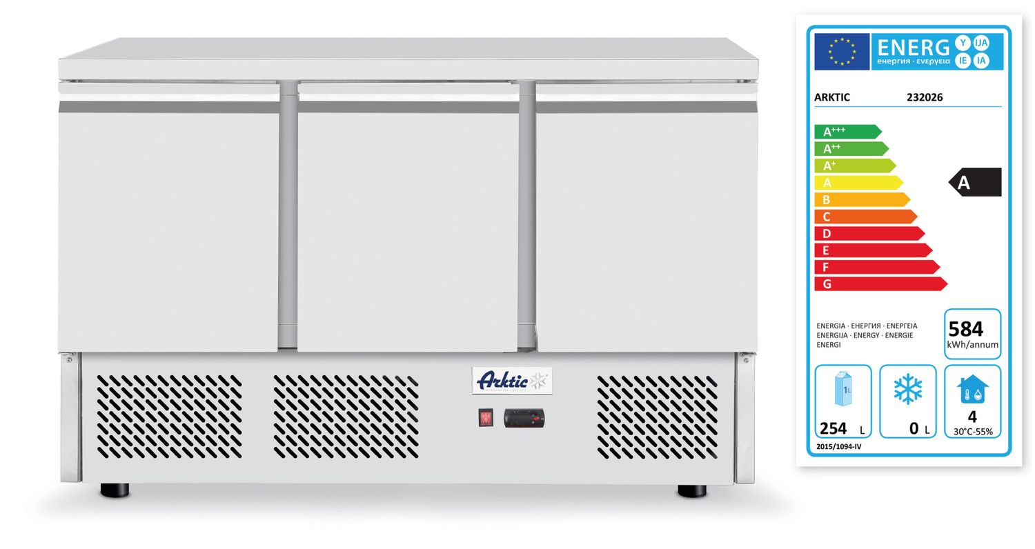 Kõrgendiga ja graniidist lauaplaadiga külmlaud pitsa jaoks, 3 uksega, Arktic, 254L, 230V/400W, 700x1400x(H)943mm - Image 7