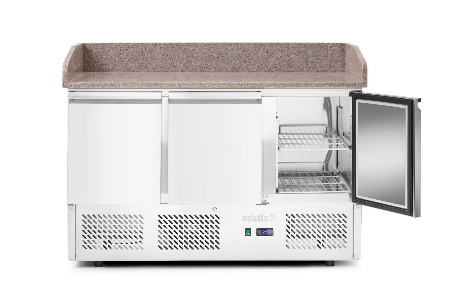 Kõrgendiga ja graniidist lauaplaadiga külmlaud pitsa jaoks, 3 uksega, Arktic, 254L, 230V/400W, 700x1400x(H)943mm - Image 3