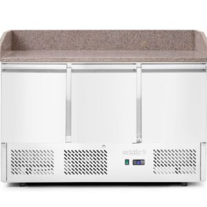 Kõrgendiga ja graniidist lauaplaadiga külmlaud pitsa jaoks, 3 uksega, Arktic, 254L, 230V/400W, 700x1400x(H)943mm