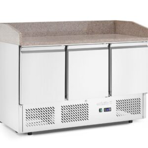 Kõrgendiga ja graniidist lauaplaadiga külmlaud pitsa jaoks, 3 uksega, Arktic, 254L, 230V/400W, 700x1400x(H)943mm