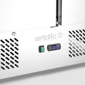 Kõrgendiga ja graniidist lauaplaadiga külmlaud pitsa jaoks, 3 uksega, Arktic, 254L, 230V/400W, 700x1400x(H)943mm