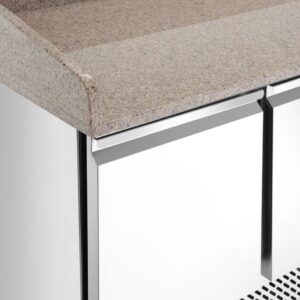 Kõrgendiga ja graniidist lauaplaadiga külmlaud pitsa jaoks, 3 uksega, Arktic, 254L, 230V/400W, 700x1400x(H)943mm