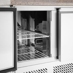 Kõrgendiga ja graniidist lauaplaadiga külmlaud pitsa jaoks, 3 uksega, Arktic, 254L, 230V/400W, 700x1400x(H)943mm