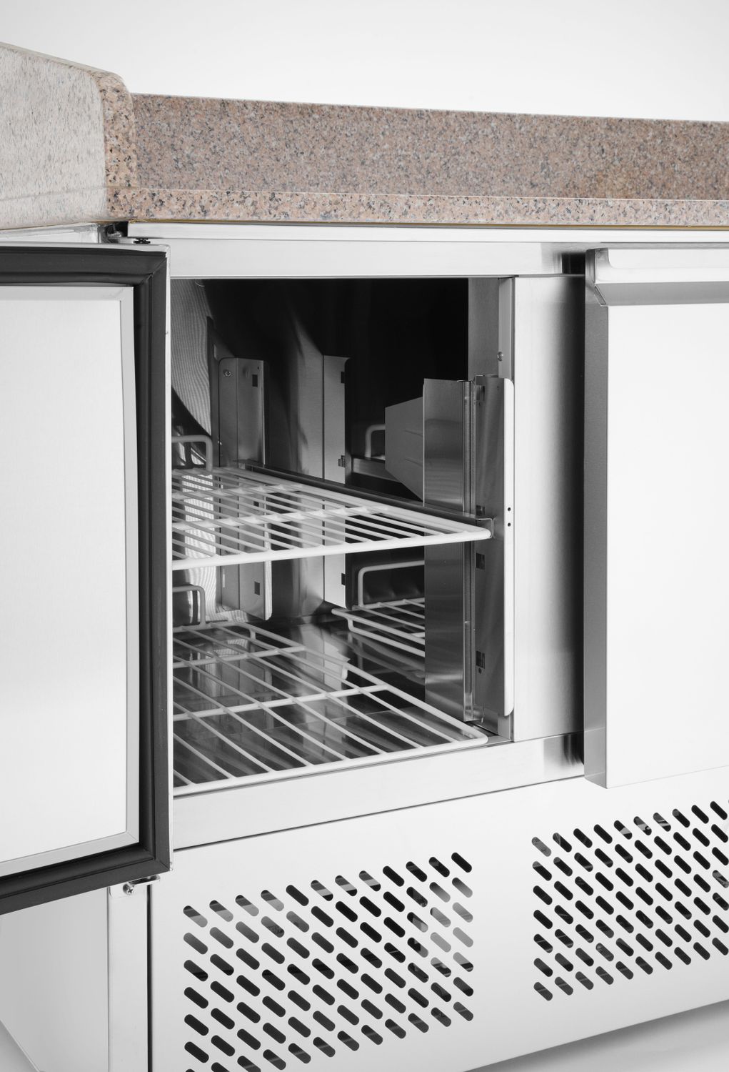 Kõrgendiga ja graniidist lauaplaadiga külmlaud pitsa jaoks, 3 uksega, Arktic, 254L, 230V/400W, 700x1400x(H)943mm - Image 5
