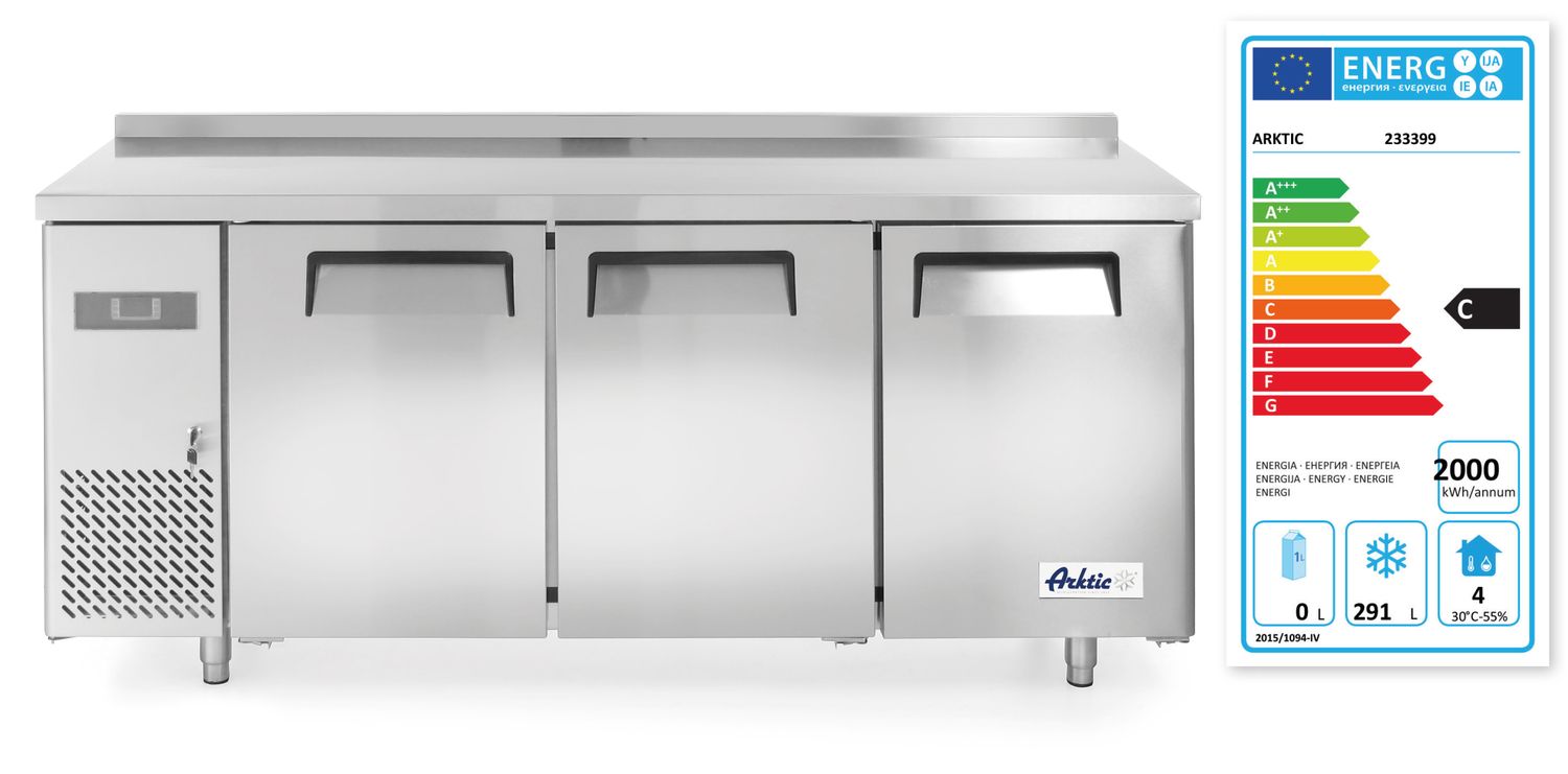 Sügavkülmlaud Kitchen Line 600 - 3 uksega, agregaadi asukoht küljel, Arktic, Kitchen Line, 291L, 230V/550W, 600x1800x(H)840mm - Image 4