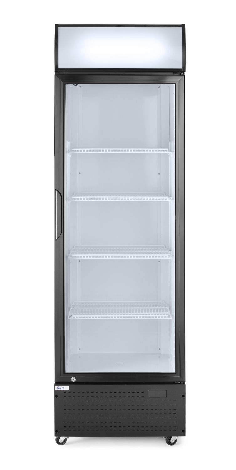 Ühe uksega tagumine baarikülmik taustvalgustusega paneeliga, Arktic, 254L, Must, 230V/250W, 578x605x(H)1980mm