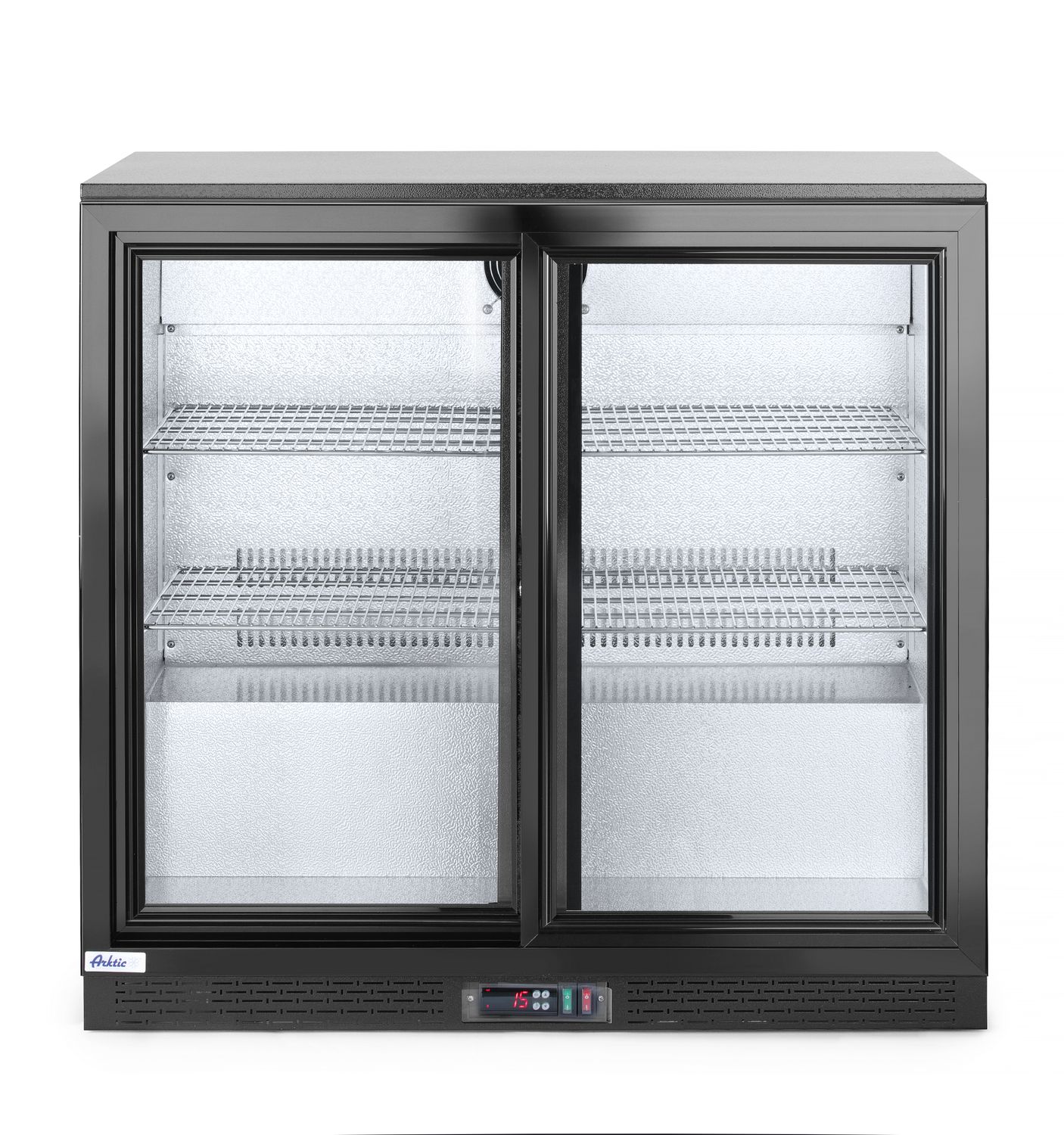 Tagumine baarikülmik kahekordsete lükandustega, Arktic, 158L, Must, 230V/160W, 520x900x(H)870mm