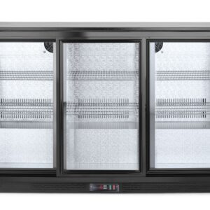 Tagumine baarikülmik kolmekordse lükanduksega, Arktic, 254L, Must, 230V/160W, 1350x520x(H)865mm