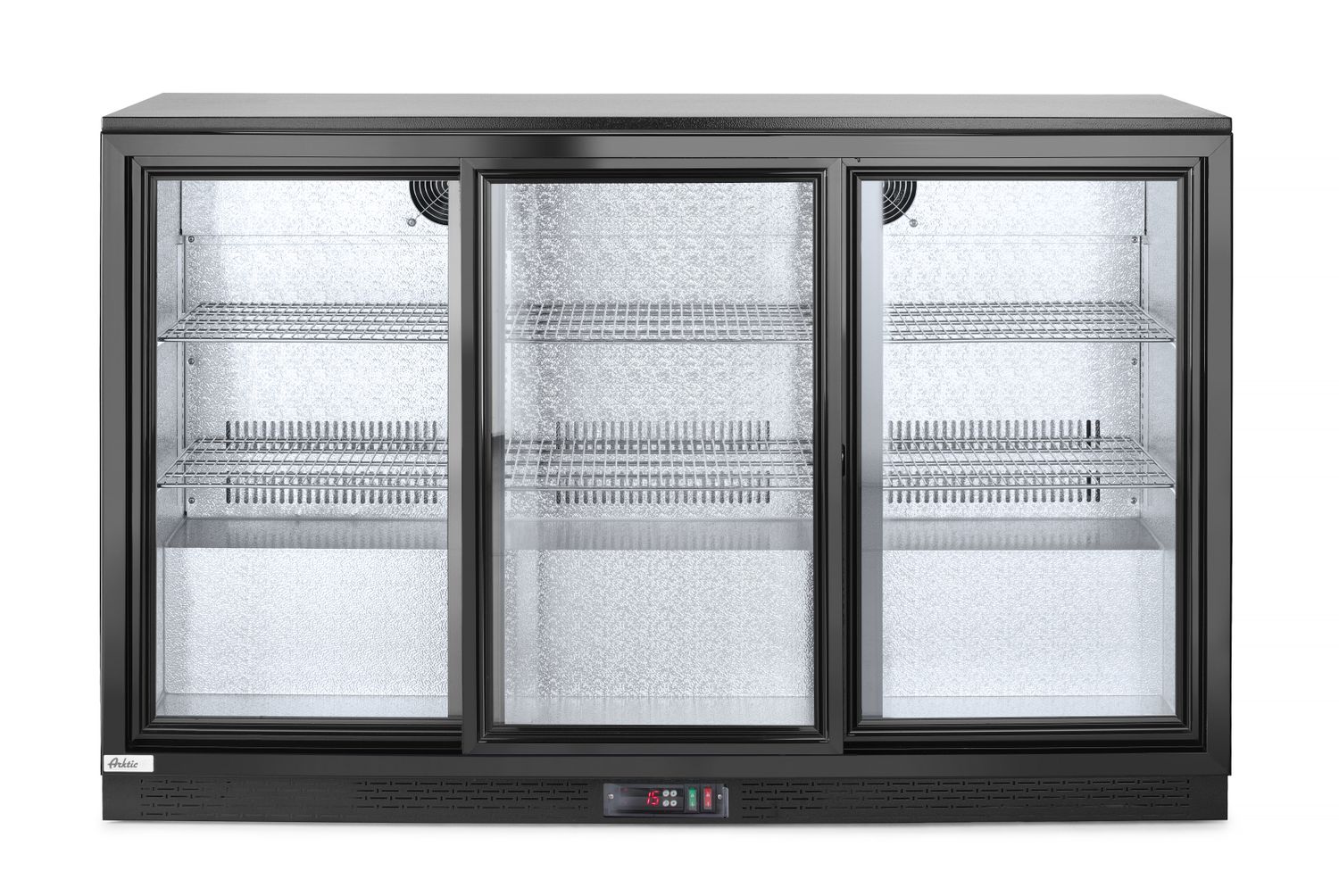 Tagumine baarikülmik kolmekordse lükanduksega, Arktic, 254L, Must, 230V/160W, 1350x520x(H)865mm