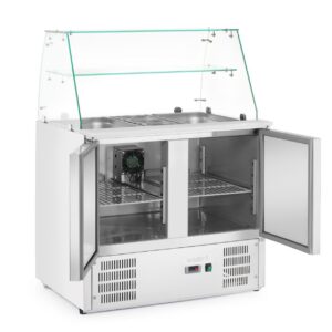 2-ukseline klaasist pealisehitusega külmutatud salatilett 2 uksega, Arktic, 146L, 230V/145W, 695x900x(H)1270mm