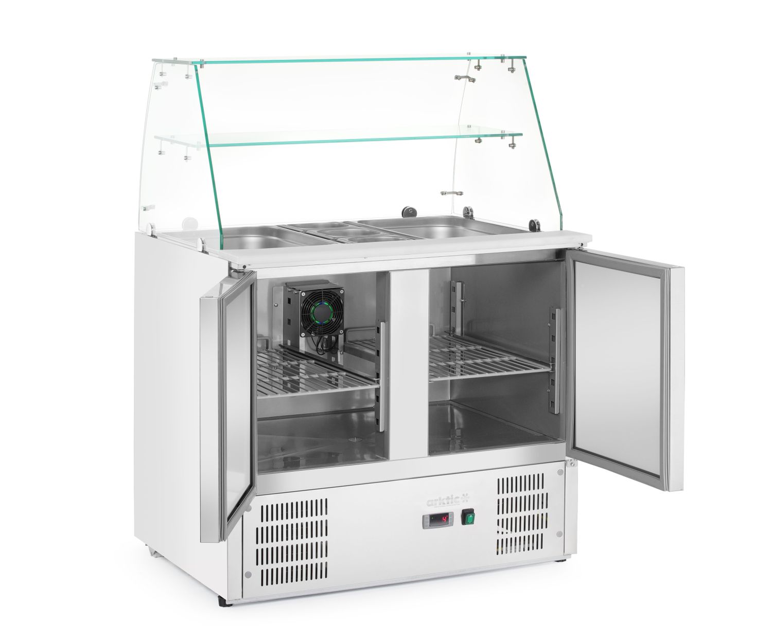 2-ukseline klaasist pealisehitusega külmutatud salatilett 2 uksega, Arktic, 146L, 230V/145W, 695x900x(H)1270mm - Image 6