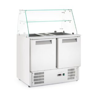 2-ukseline klaasist pealisehitusega külmutatud salatilett 2 uksega, Arktic, 146L, 230V/145W, 695x900x(H)1270mm