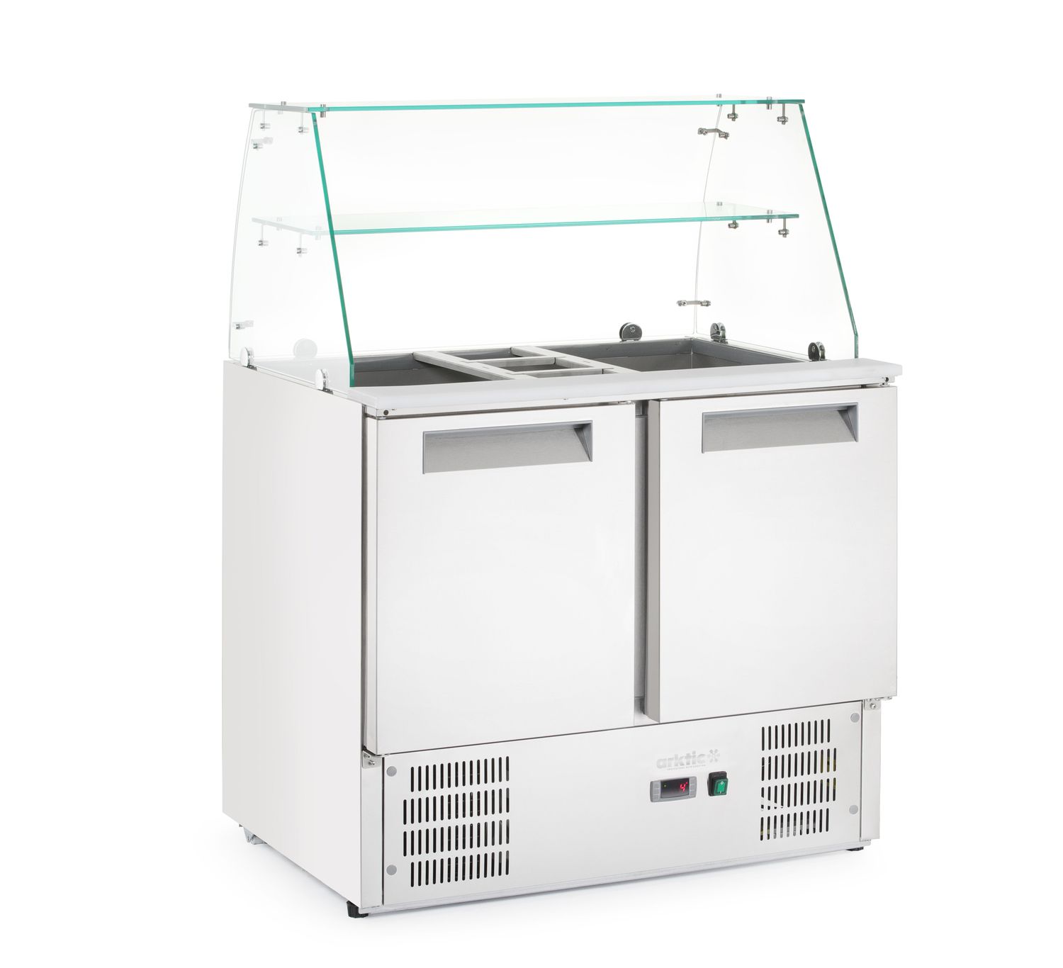 2-ukseline klaasist pealisehitusega külmutatud salatilett 2 uksega, Arktic, 146L, 230V/145W, 695x900x(H)1270mm - Image 4