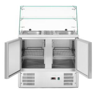 2-ukseline klaasist pealisehitusega külmutatud salatilett 2 uksega, Arktic, 146L, 230V/145W, 695x900x(H)1270mm