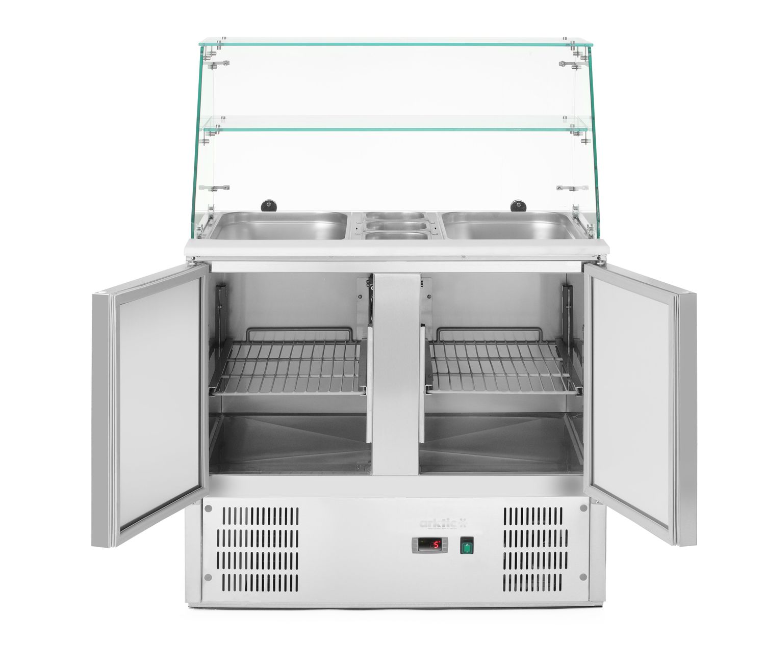 2-ukseline klaasist pealisehitusega külmutatud salatilett 2 uksega, Arktic, 146L, 230V/145W, 695x900x(H)1270mm - Image 5