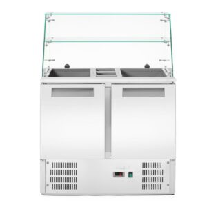 2-ukseline klaasist pealisehitusega külmutatud salatilett 2 uksega, Arktic, 146L, 230V/145W, 695x900x(H)1270mm