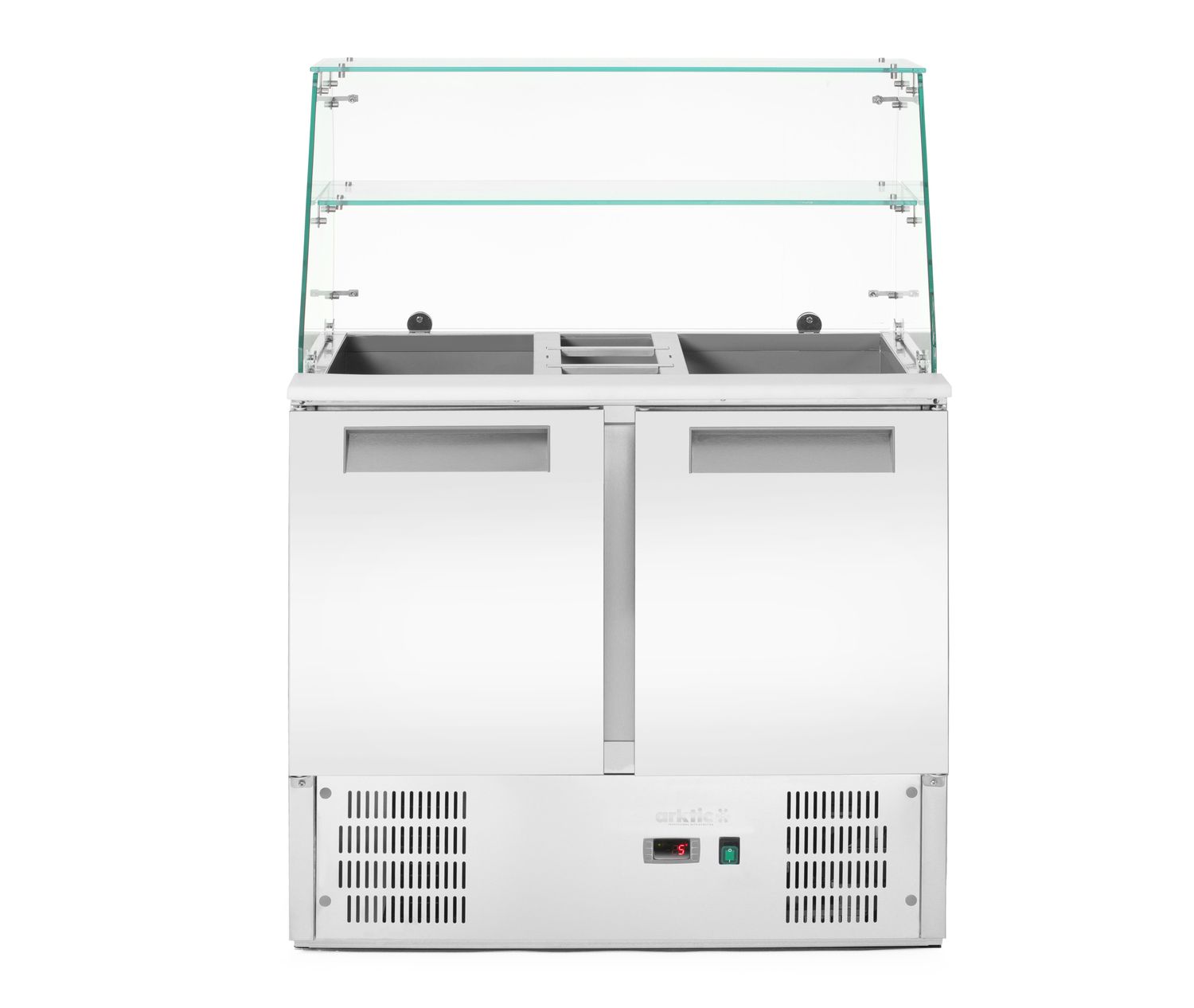 2-ukseline klaasist pealisehitusega külmutatud salatilett 2 uksega, Arktic, 146L, 230V/145W, 695x900x(H)1270mm - Image 3