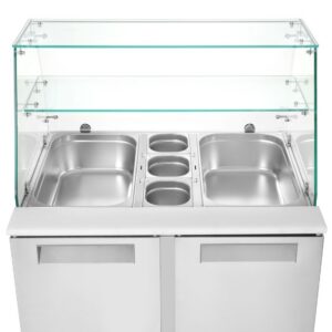 2-ukseline klaasist pealisehitusega külmutatud salatilett 2 uksega, Arktic, 146L, 230V/145W, 695x900x(H)1270mm