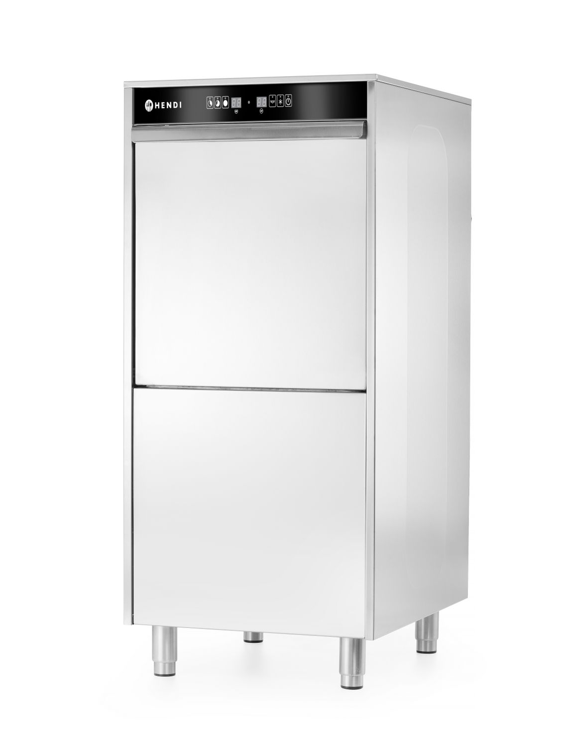 Nõudepesumasin pottidele ja salvedele 50x60 - elektrooniliselt juhitav, pesuvahendi dosaatori ja tühjenduspumbaga, HENDI, Kitchen Line, 400V/7100W, 595x777x(H)1335mm