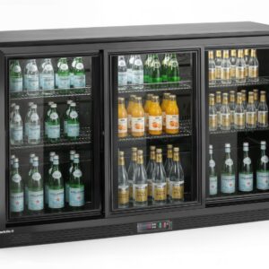 Tagumine baarikülmik kolmekordse lükanduksega, Arktic, 254L, Must, 230V/160W, 520x1350x(H)870mm