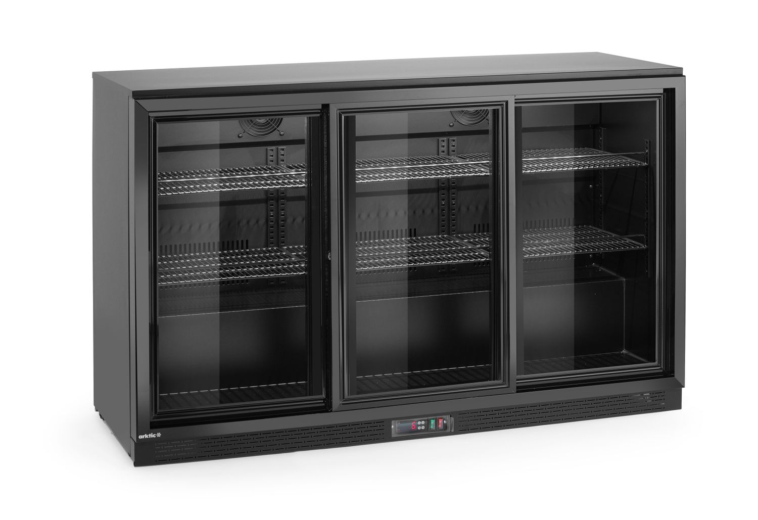 Tagumine baarikülmik kolmekordse lükanduksega, Arktic, 254L, Must, 230V/160W, 520x1350x(H)870mm