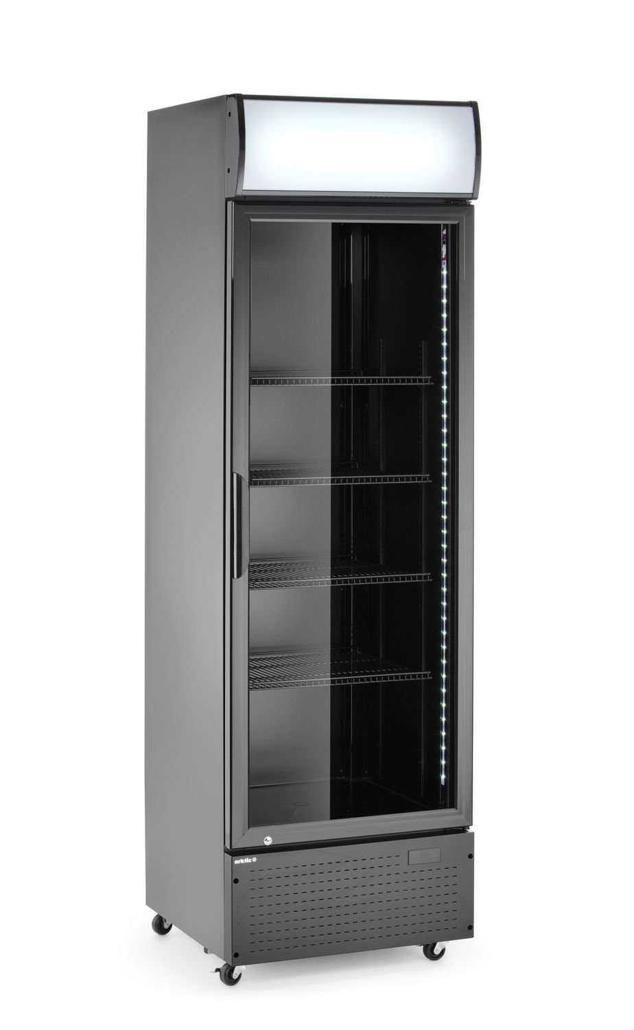 Ühe uksega tagumine baarikülmik taustvalgustusega paneeliga, Arktic, 254L, Must, 230V/250W, 605x578x(H)1980mm