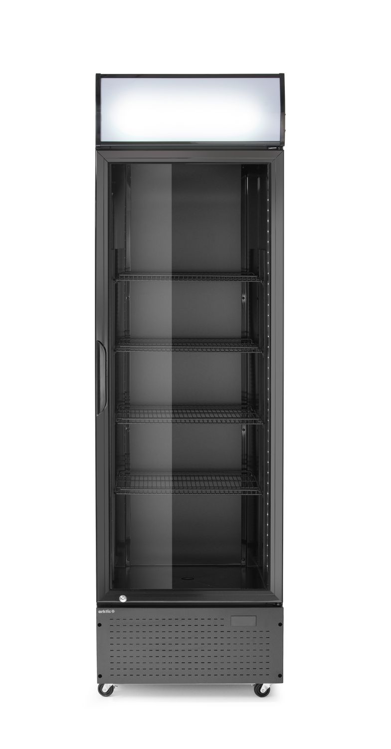 Ühe uksega tagumine baarikülmik taustvalgustusega paneeliga, Arktic, 254L, Must, 230V/250W, 605x578x(H)1980mm