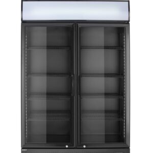 Tagumine baarikülmik koos taustavalgustusega paneeliga, topeltuksega, Arktic, 512L, Must, 230V/510W, 585x1120x(H)1900mm