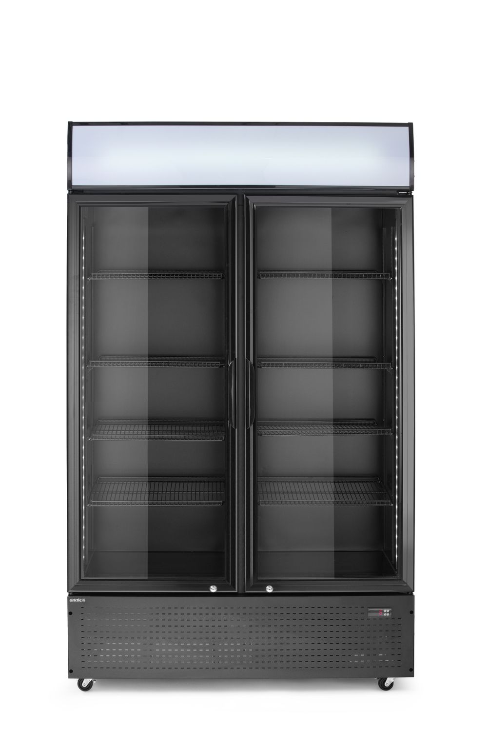 Tagumine baarikülmik koos taustavalgustusega paneeliga, topeltuksega, Arktic, 512L, Must, 230V/510W, 585x1120x(H)1900mm