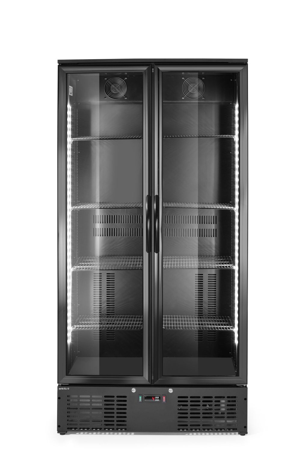 Tagumine baarikülmik topeltuksega, Arktic, 477L, Must, 230V/365W, 530x900x(H)1820mm
