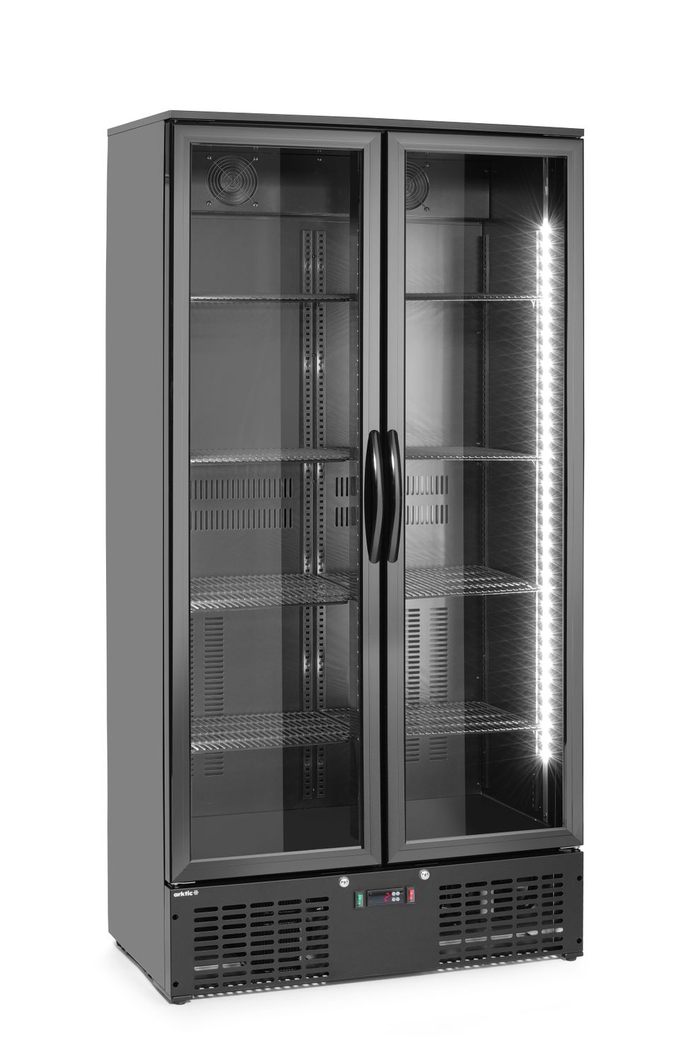 Tagumine baarikülmik topeltuksega, Arktic, 477L, Must, 230V/365W, 530x900x(H)1820mm