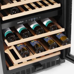 Wine cooler, 2-zone, 46 bottles, Arktic, Black, 570x595x(H)820mm