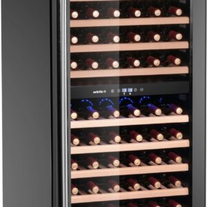 Wine cooler, 2-zone, 131 bottles, Arktic, Black, 697x595x(H)1756mm