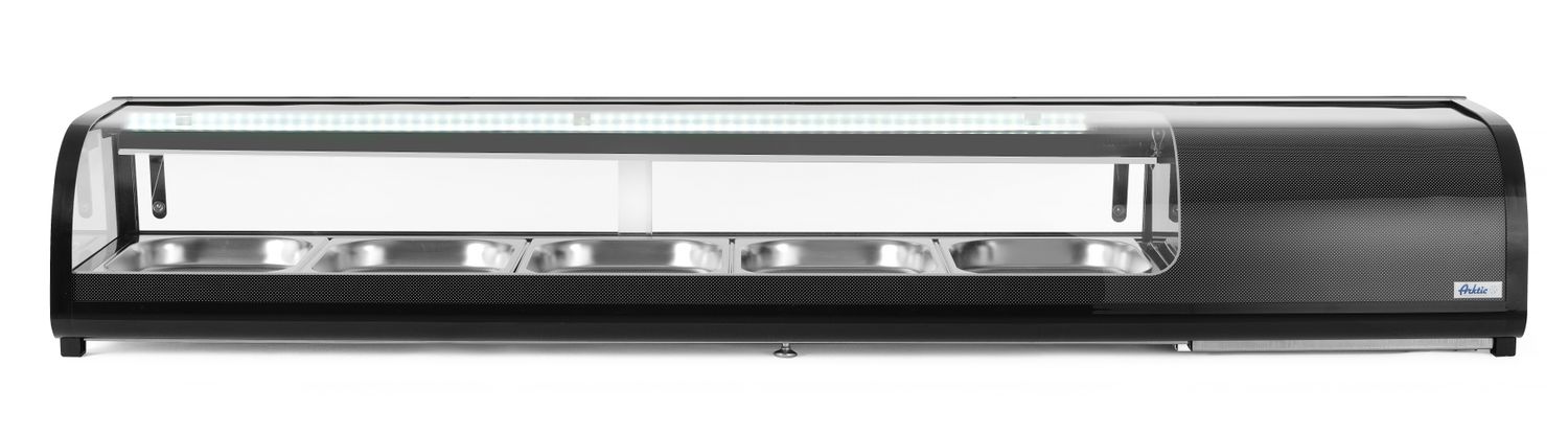 Sushivitriin, Arktic, Mahutavus: 5x GN 1/2 (H)40 mm (sisaldab mahutit)., Must, 230V/190W, 420x1800x(H)265mm