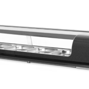 Sushi display, Arktic, Containers included: 5x GN 1/2 (H)40 mm., Black, 230V/190W, 420x1800x(H)265mm