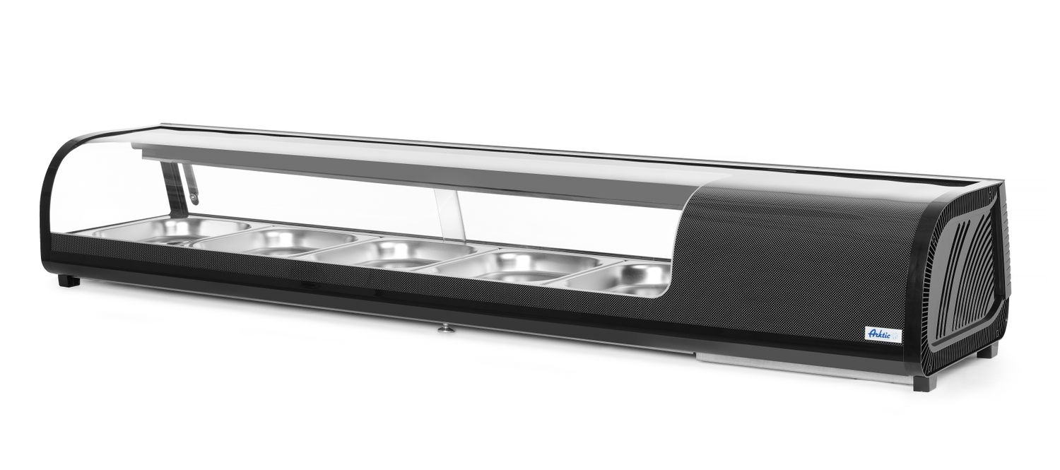 Sushivitriin, Arktic, Mahutavus: 5x GN 1/2 (H)40 mm (sisaldab mahutit)., Must, 230V/190W, 420x1800x(H)265mm