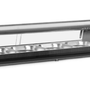 Sushi display, Arktic, Containers included: 5x GN 1/2 (H)40 mm., Black, 230V/190W, 420x1800x(H)265mm