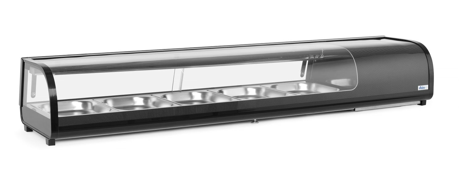 Sushi display, Arktic, Containers included: 5x GN 1/2 (H)40 mm., Black, 230V/190W, 420x1800x(H)265mm - Image 4