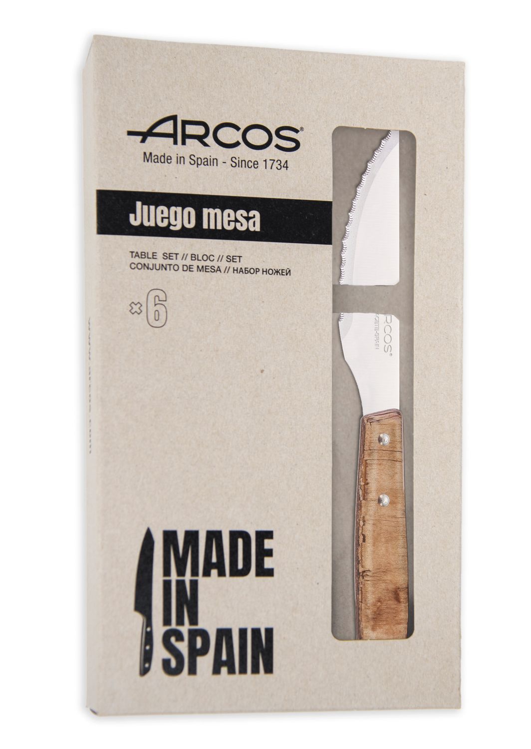 Steiginuga - 6 tk komplekt, FOREST seeria, Arcos, FOREST, Hele Puit, 6 tk., (L)220mm