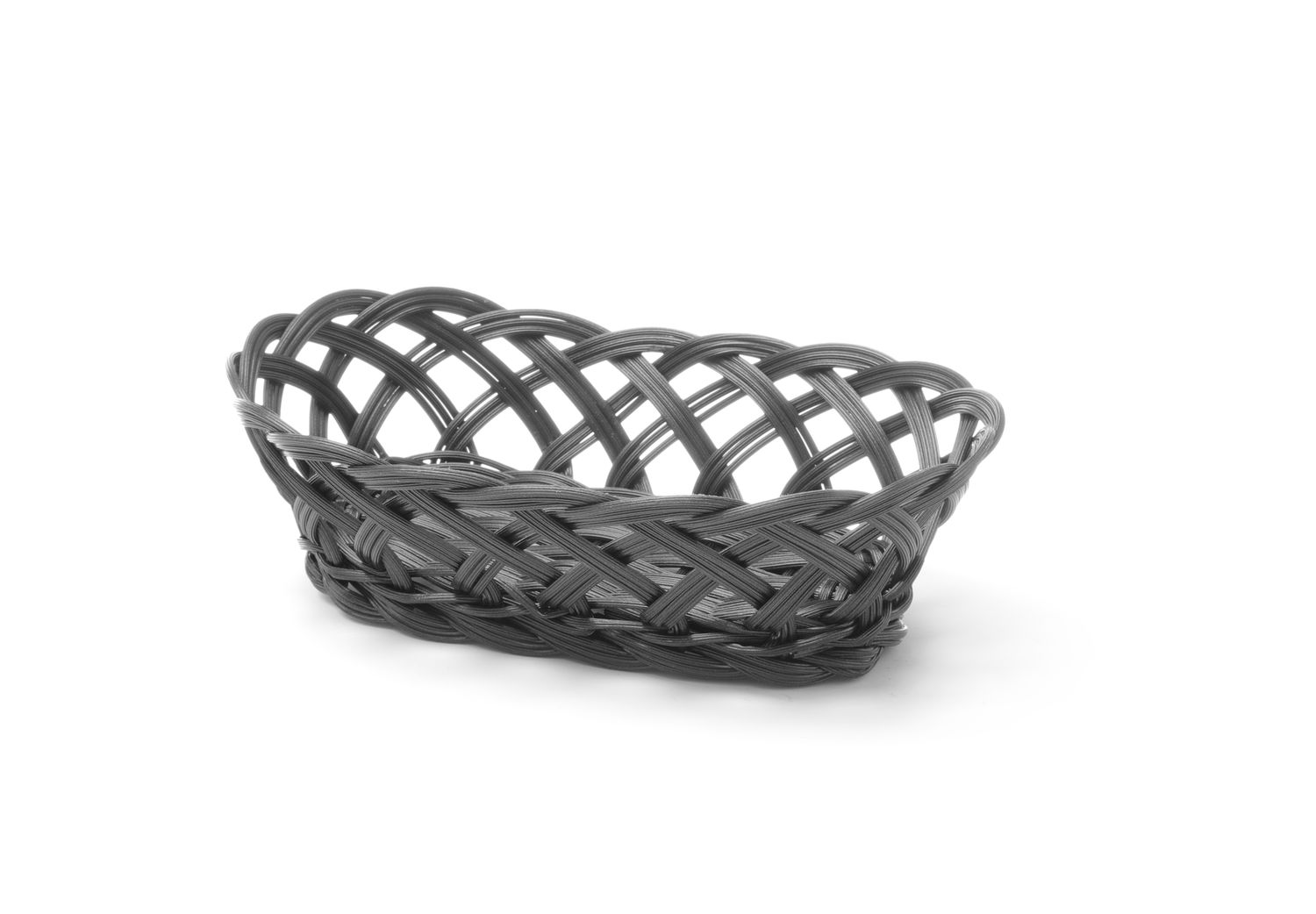 Punutud külgedega korvid, HENDI, ovaalne, Must, 225x130x(H)55mm
