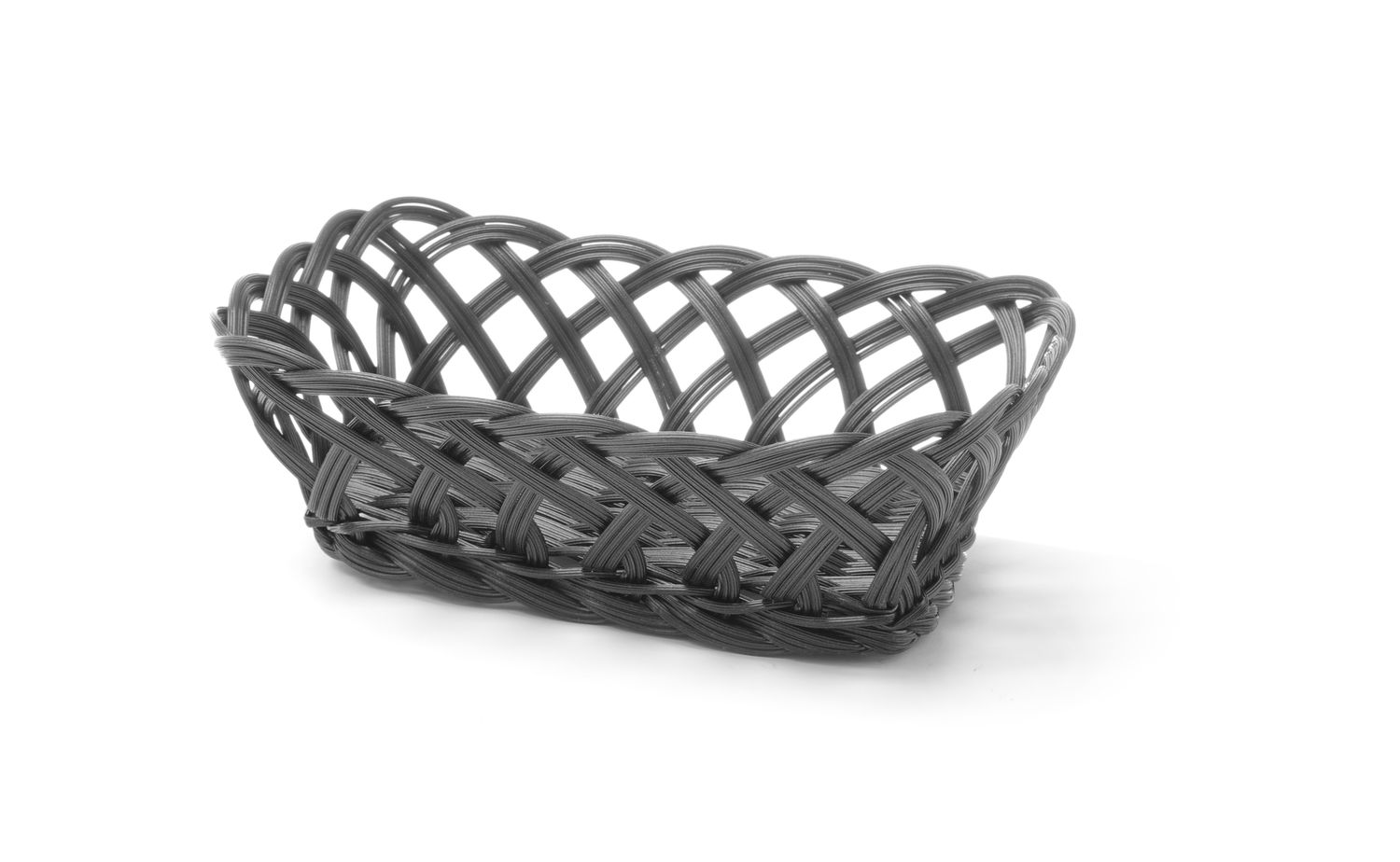 Punutud külgedega korvid, HENDI, täisnurkne, Must, 225x150x(H)65mm